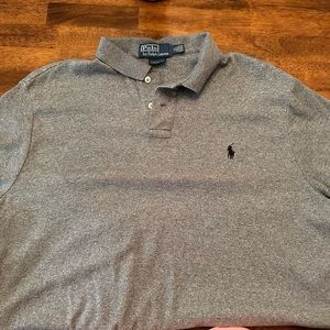 This is a Polo grey collared golf shirt.  It is an XL and is 100% cotton.
